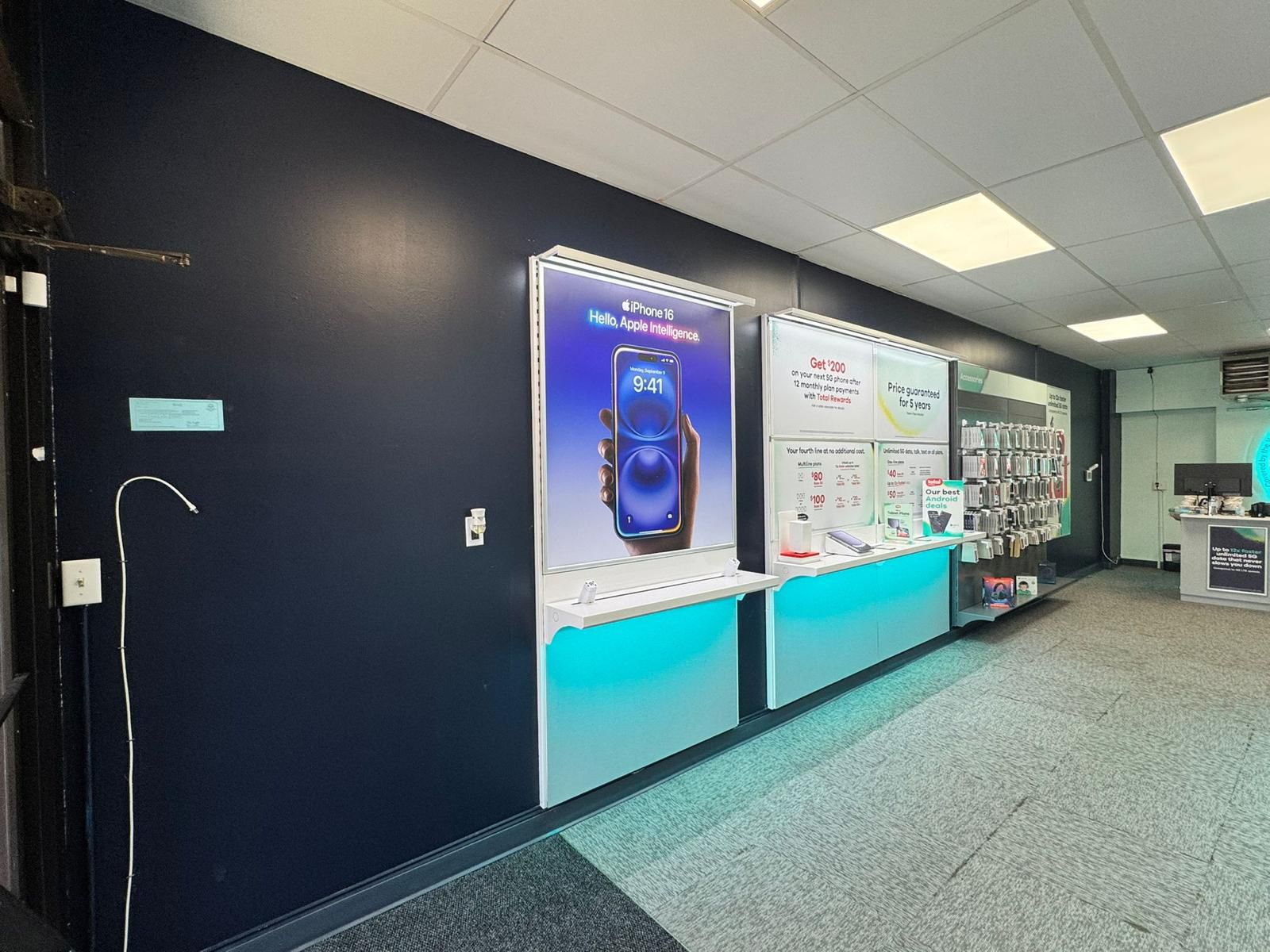 TeleTech Wireless phone display and service counter